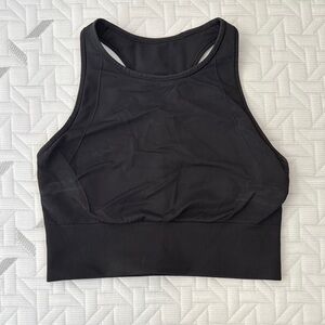 Black Women's Long Sports Bra